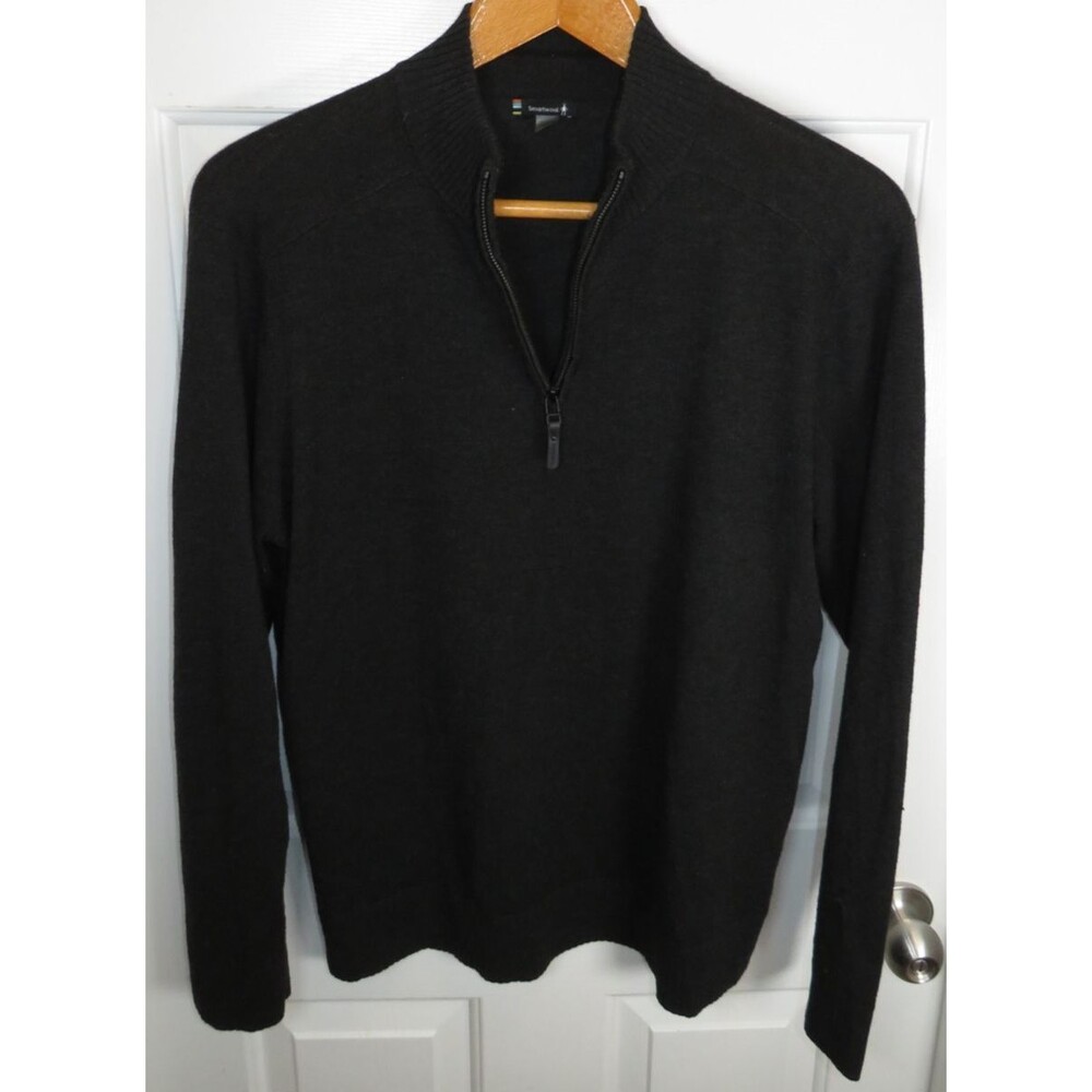 Smartwool Men's 1/4 Zip Mock Neck Tight Knit Wool Blend Pullover Sweater LG